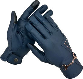 Produktbild von Reithandschuhe Damen Horsenjoy Crystal Bit Blau Größe S aus Polyester