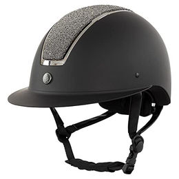 Produktbild von Reithelm BR Omega Glamourous Schwarz Unisex Größe M mit Visier aus Kunststoff