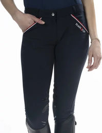 Produktbild von Reithose für Damen Flags&Cup Limited Edition Frankreich aus Baumwolle Blau Bunt Größe 36