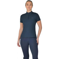 Produktbild von Reitshirt Dublin Damen Sommer Blau Größe L mit 1/4 Reißverschluss