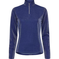 Produktbild von Reitshirt Equipage Shimmer Damen mit 1/2 Reißverschluss Silber Blau Größe L