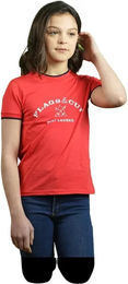 Produktbild von Reitshirt Flags&Cup für Kinder in Rosa und Rot Größe 12 Jahre