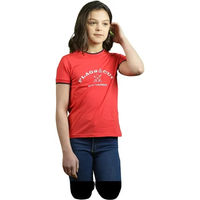 Produktbild von Reitshirt Flags&Cup für Kinder in Rosa und Rot Größe 12 Jahre