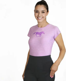 Produktbild von Reitshirt York Glitter Horse Damen Lila Polyester Sommer