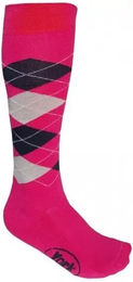 Produktbild von Reitstrümpfe York Karo Unisex aus Polyester in Rosa Bunt Größe 32/34