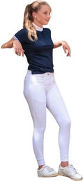 Produktbild von Reitturnierhose Damen Flags&Cup Pampelone Mid Grip Weiß Größe 38