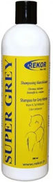 Produktbild von Rekor Super Grey Shampoo für Pferde zur Fellpflege für graue weiße und gelbe Pferde 500ml