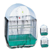 Produktbild von Relaxdays 3er Set Vogelkäfig Abdeckung aus Polyester mit verstellbarem Kordelzug und Samenfänger Schwarz