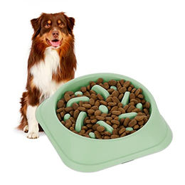 Relaxdays Anti-Schling-Napf Slow Feeder für Hunde aus Kunststoff 500 ml Grün - 500 ml – Bild 1 von 7