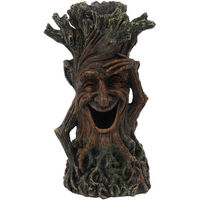 Produktbild von Relaxdays Aquariendeko Figur und Höhle als Baum mit Gesicht für Süßwasser Aquarien zur Dekoration von Fischen und Garnelen in Braun und Grün