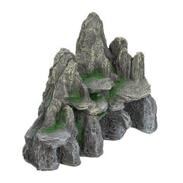 Relaxdays Aquarium Deko Fels mit Höhlen für Fische Grau-Grün 21 cm - 1 Stk. – Bild 1 von 13