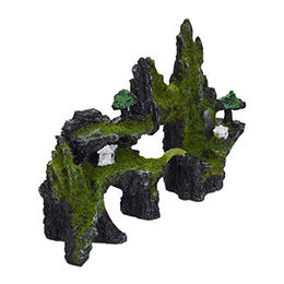 Relaxdays Aquarium Deko Felsen in Natur-Optik als Versteck für Fische und Garnelen Schwarz-Grün 17 x 23,5 cm - 1 Stk. – Bild 1 von 13