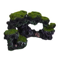 Produktbild von Relaxdays Aquarium Deko Stein als Felsenhöhle für Fische und Garnelen in Schwarz-Grün-Grau - 1 Stk.