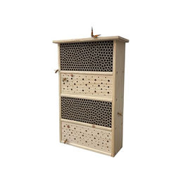 Relaxdays Bienenhaus aus Holz mit Pappröhrchen zum Aufhängen für Garten und Balkon – Bild 1 von 7