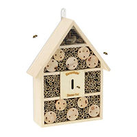 Produktbild von Relaxdays Bienenhotel aus Holz als Nisthilfe für Wildbienen 38 x 29 x 9 cm Natur