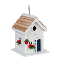 Produktbild von Relaxdays Deko Vogelhaus im Landhausstil aus Holz in Weiß zum Aufhängen