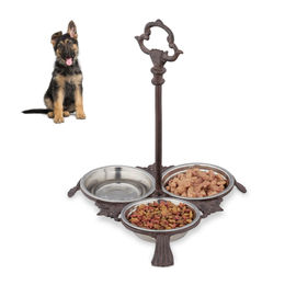 Relaxdays Erhöhter Napf aus Metall in Braun für Hunde – Bild 1 von 10