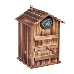 Relaxdays Eulen Nistkasten aus Holz in Natur Braun für Wildvögel - 1 Stk. – Bild 1 von 13