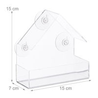 Produktbild von Relaxdays Fenster-Vogelfutterhaus 2er Set aus transparentem Kunststoff mit Saugnäpfen