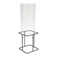 Produktbild von Relaxdays Fischsäule aus Acryl und Metall als Teichdekoration für den Gartenteich in transparent/grau