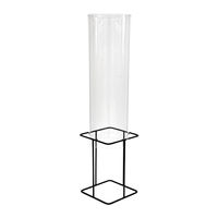 Produktbild von Relaxdays Fischsäule aus Acryl und Metall für Gartenteich Dekoration transparent grau 61,5 x 20 cm