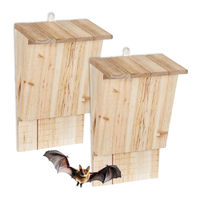 Produktbild von Relaxdays Fledermauskasten 2er Set aus Tannenholz wetterfest Natur
