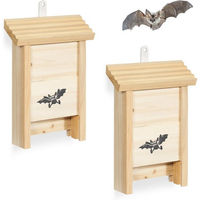 Produktbild von Relaxdays Fledermauskasten aus Holz 2er Set Natur Braun