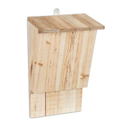 Relaxdays Fledermauskasten aus unbehandeltem Holz in Natur, großer Fledermausunterkunft 34 x 22,5 x 13 cm – Bild 1 von 13