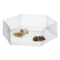 Produktbild von Relaxdays Freilaufgehege für Kleintiere aus Metall, 6 Elemente, Silber, Höhe 27cm