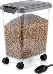 relaxdays Futterbehälter mit Rollen und Schaufel aus Kunststoff 20 Liter – Bild 1 von 5