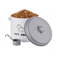 Produktbild von Relaxdays Futterbox aus Eisen mit Löffel und Deckel 5 Liter Weiß
