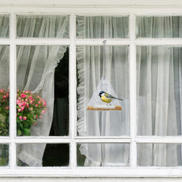 Relaxdays Futtersäule für Vögel aus transparentem Kunststoff – Bild 1 von 3