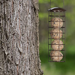 Relaxdays Futtersäule für Wildvögel aus Metall in Braun – Bild 1 von 4