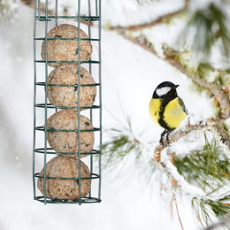 Relaxdays Futtersäule Vogelfutterspender aus Metall in Grün – Bild 1 von 6