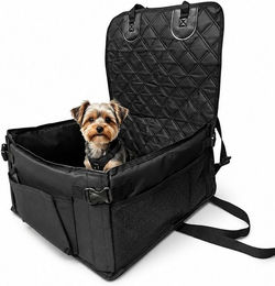 Relaxdays Hunde-Autositz für kleine Hunde in Schwarz aus wasserabweisendem Oxford-Gewebe – Bild 1 von 5
