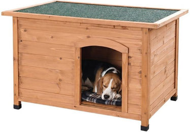 Relaxdays Hundehütte aus Holz für kleine Rassen in Orange wasserdicht – Bild 1 von 4