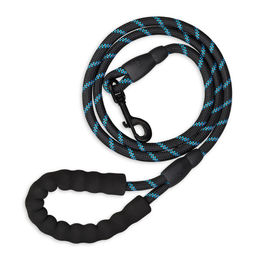 Relaxdays Hundeleine reflektierend aus Nylon mit gepolsterter Schlaufe 150 cm Schwarz - 150 cm – Bild 1 von 11