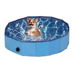 Relaxdays Hundepool Blau Faltbares Hundeplanschbecken aus Kunststoff Größe M – Bild 1 von 12