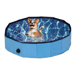 Relaxdays Hundepool faltbares Hundeplanschbecken aus Kunststoff in Blau – Bild 1 von 13