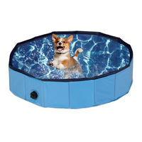 Produktbild von Relaxdays Hundepool faltbares Hundeplanschbecken aus Kunststoff in Blau