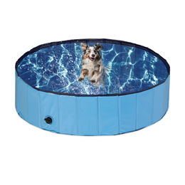 Relaxdays Hundepool faltbares Hundeplanschbecken blau aus Kunststoff mit Ablassventil – Bild 1 von 13