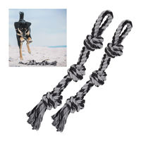 Produktbild von Relaxdays Hundespielzeug Zerrspielzeug Seil 2er Set aus Polyester Schwarz Grau
