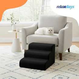 Relaxdays Hundetreppe mit 3 Stufen aus Schaumstoff, rutschfest, schwarz, 35 x 35 x 56 cm – Bild 1 von 4