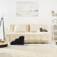 Produktbild von Relaxdays Hundetreppe mit 3 Stufen für Hunde und Katzen aus Polyester in Schwarz 33 x 41 x 54 cm
