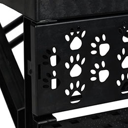 Relaxdays Hundetreppe mit 3 Stufen für kleine und große Hunde sowie Senioren aus Polyester in Schwarz 30x35x45 cm – Bild 1 von 3