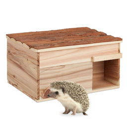 Relaxdays Igelhaus aus Holz als katzensicheres Igelhotel mit Boden in Natur Braun 21 x 40 x 30 cm – Bild 1 von 6