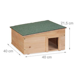 Relaxdays Igelhaus aus Holz mit 2 Kammern und Boden als Winterquartier für Igel in Braun Natur 21,5x40x40 cm – Bild 1 von 5