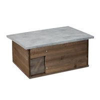 Produktbild von Relaxdays Igelhaus aus Holz mit Boden, Rattenklappe und Labyrintheingang, braun, 21 x 46 x 34 cm