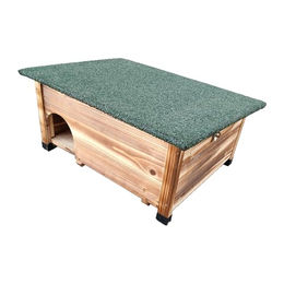 Relaxdays Igelhaus aus Holz mit wetterfestem Dach und Labyrintheingang, Braun, 57 x 25 x 44 cm – Bild 1 von 2