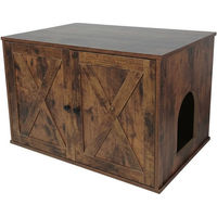 Produktbild von Relaxdays Indoorhütte Katzenschrank aus Holz für Katzenklos in Vintagebraun